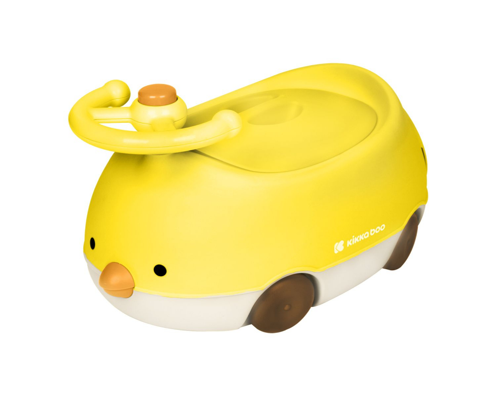 Olita pentru copii KikkaBoo cu volan si claxon Chick Yellow
