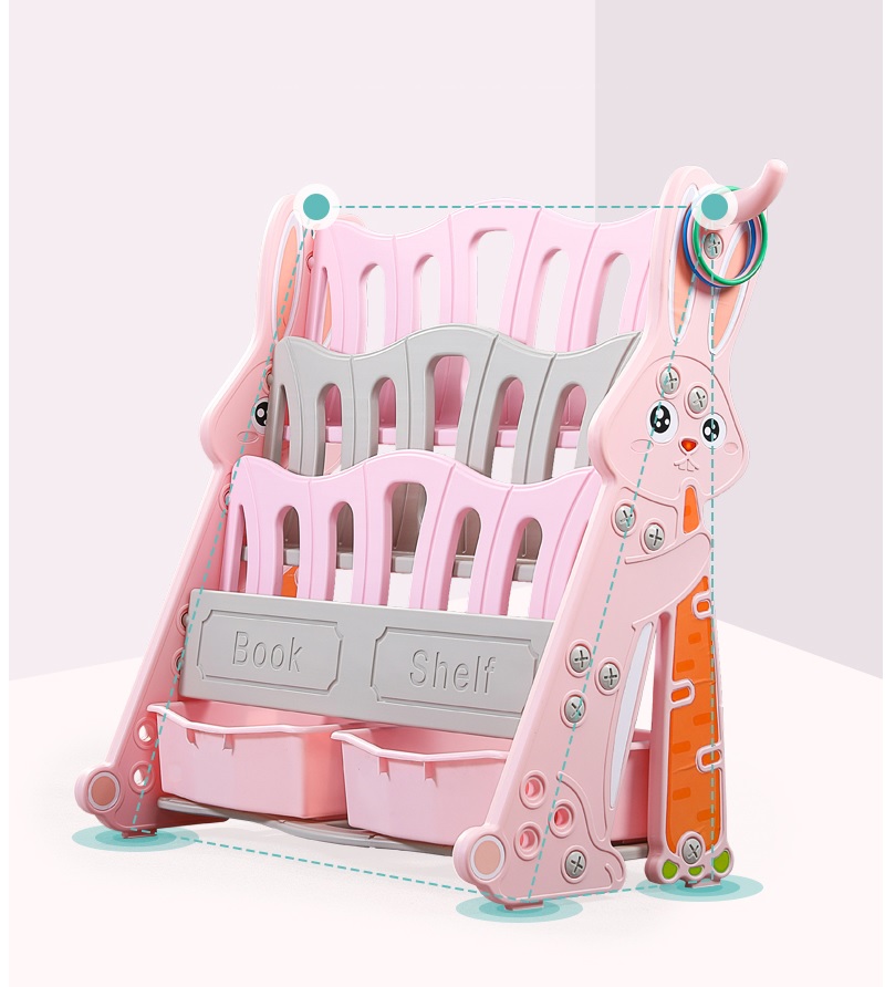 Organizator pentru carti si jucarii Nichiduta Rabbit Pink - 2 | YEO