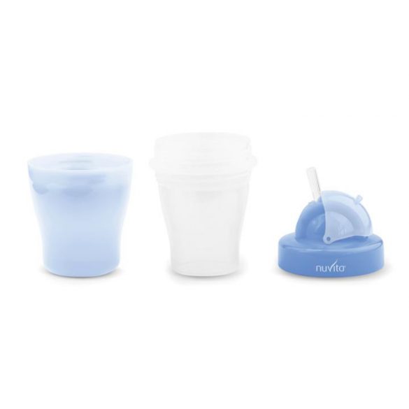 Pahar cu interior dublu si pai blue 1436 Nuvita