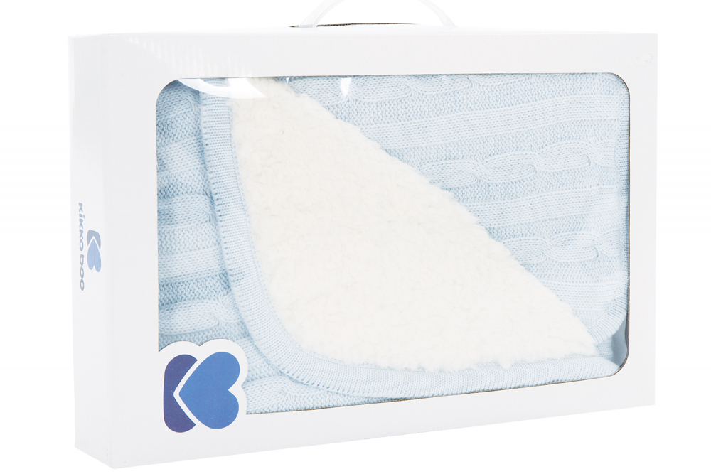 Paturica cu doua fete KikkaBoo Blanket Sherpa Light Blue Blanket imagine 2022 protejamcopilaria.ro