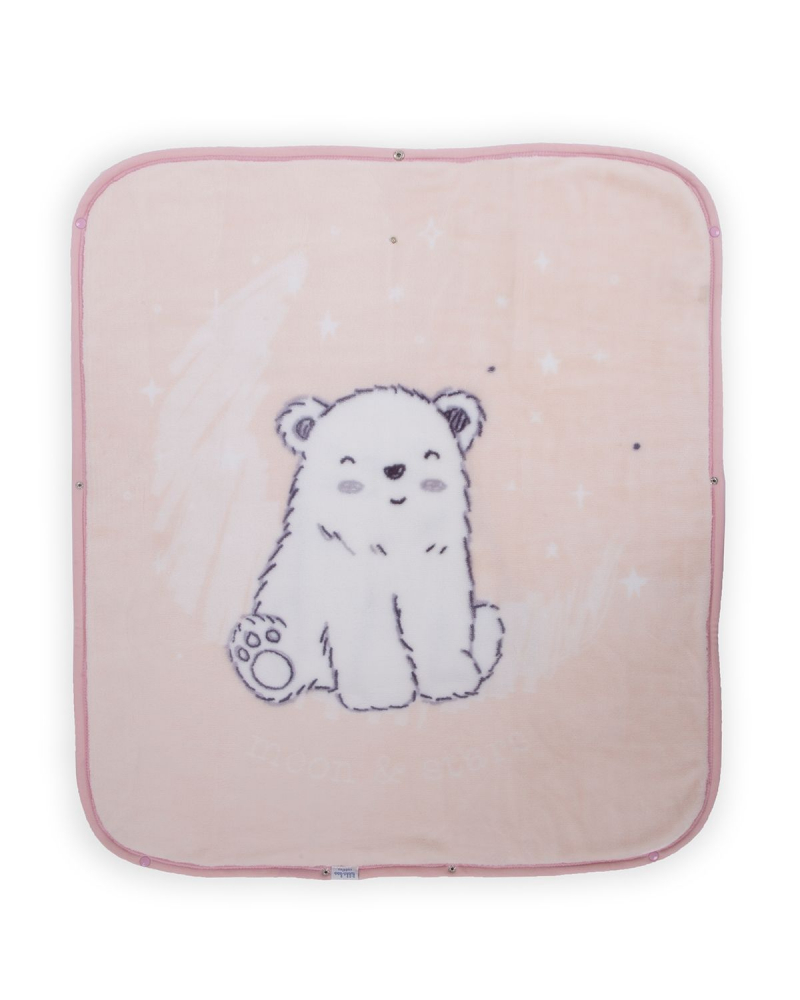 Paturica pentru infasat Baby Wrap Polar Bear Pink Baby imagine noua responsabilitatesociala.ro