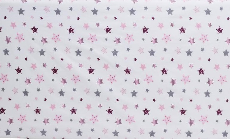 Perna cu spuma de memorie si husa de schimb pink grey stars white 25x38 cm