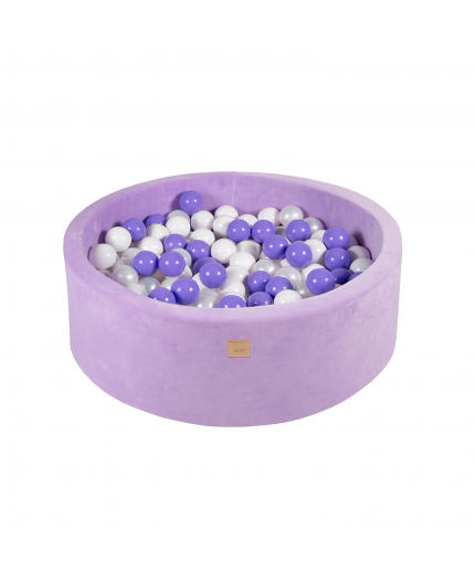 Piscina uscata 250 bile 7 cm meowbaby lavender 90x30 cm catifea lila