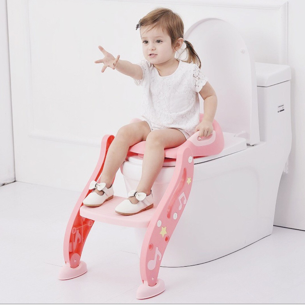 Reductor pentru toaleta cu scarita Little Mom Pink igiena imagine noua responsabilitatesociala.ro