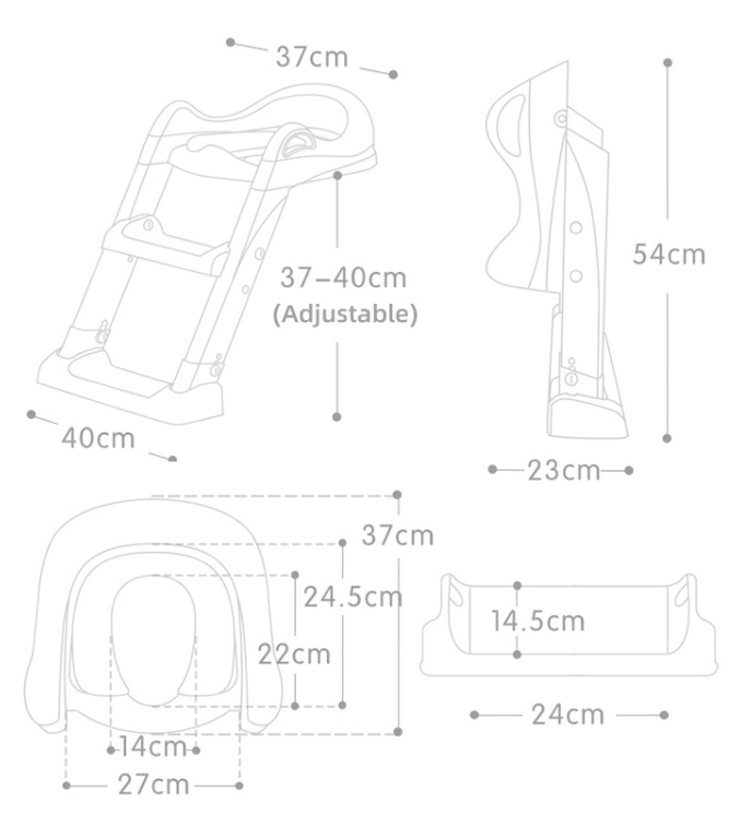 Reductor toaleta cu scara Little Mom Grey - 2 | YEO