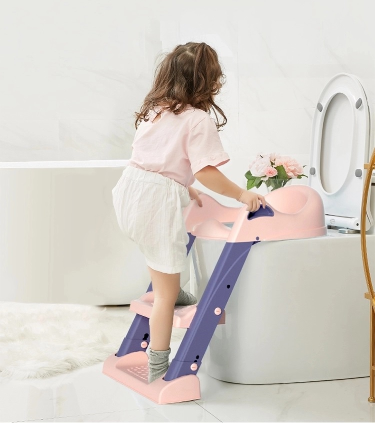 Reductor toaleta cu scara Little Mom Pink - 4 | YEO