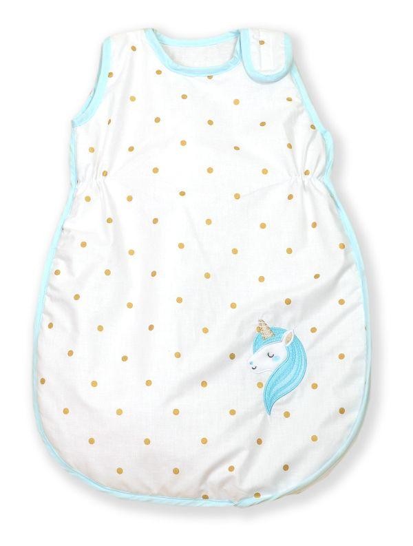 Sac de dormit din bumbac cu broderie pentru bebelusi Golden Dot Unicorn 80 cm bebelusi imagine noua responsabilitatesociala.ro
