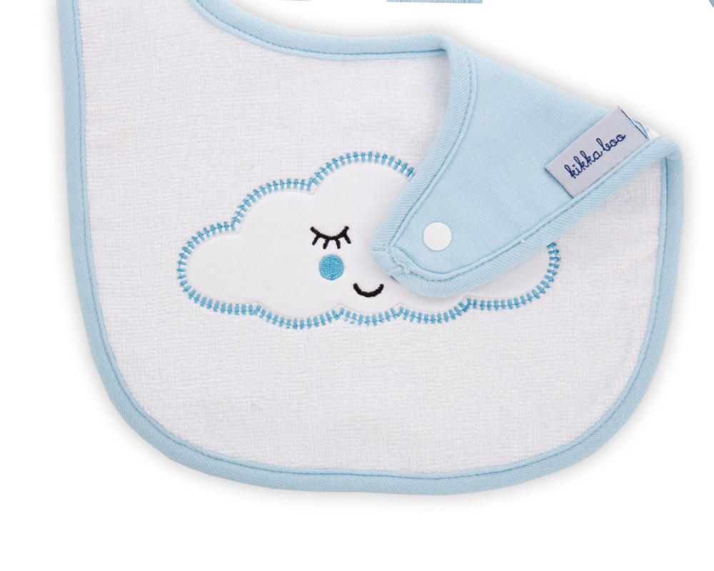 Set 2 bavete din velour sleepy cloud blue