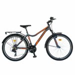 Bicicleta City Velors V2633B 26 inch echipare Shimano 18 viteze gri/portocaliu