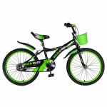 Bicicleta Rich Baby T2004C roata 20 C-Brake 7-10 ani negru/verde