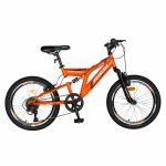 Bicicleta copii 20 inch Rich Alpin R2049A 6 viteze tip frana V-Brake portocaliu/negru 7-10 ani
