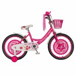 Bicicleta fete Rich Baby T2001C roata 20 C-Brake roti ajutatoare 7-10 ani fucsia/alb