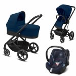 Carucior Cybex Balios S Lux 3 in 1 Cadru Negru Navy Blue