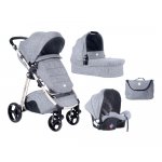 Carucior modular 3 in 1 Ugo Light Grey Melange 2020