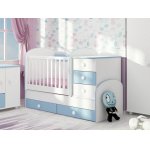 Patut transformabil Georgiana 3 cu leganare alb-albastru 0121PE