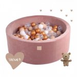 Piscina uscata 250 bile 7 cm MeowBaby Teddy Bear 90x30 cm Catifea Beige