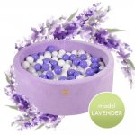 Piscina uscata 250 bile 7 cm MeowBaby Lavender 90x30 cm Catifea Lila