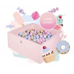 Piscina uscata 300 bile 7 cm MeowBaby Candy 90x90 cm Roz deschis