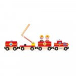 Set de joaca din lemn mini povesti Tren de pompieri Janod J08590