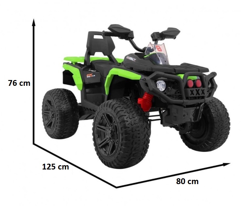 Atv electric cu roti din cauciuc 12V Nichiduta Hunter Pro Green - 5