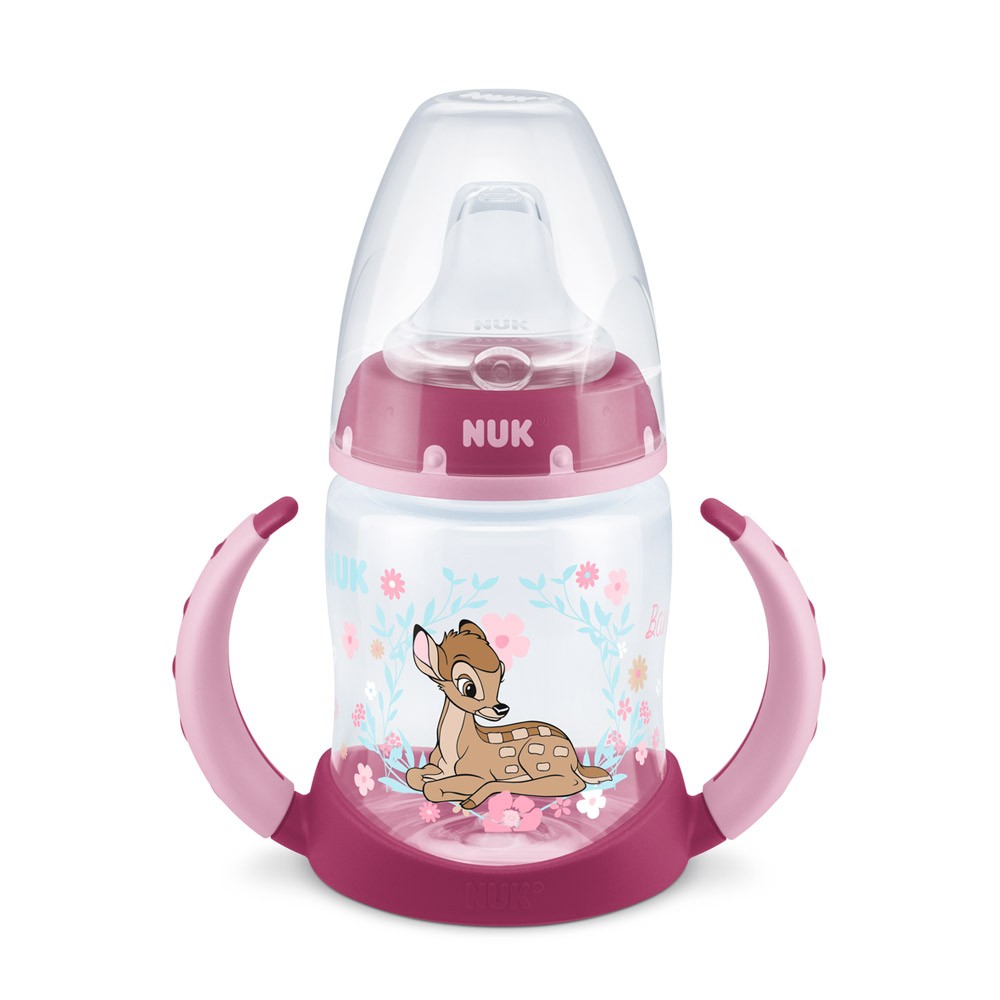 Biberon Nuk First Choice PP 150 ml cu toarte si tetina de invatare Disney Bambi 6-18 luni (150