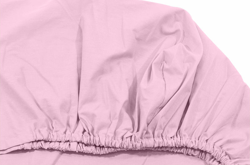 Cearceaf roz KidsDecor cu elastic din bumbac 70x110 cm - 1