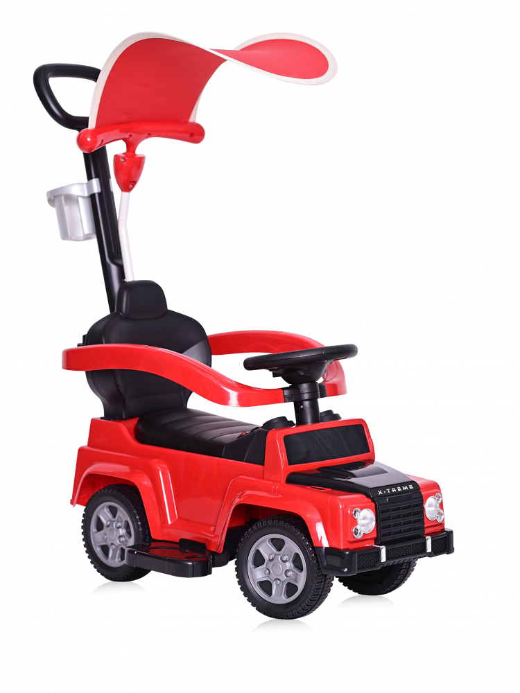 Masinuta de teren x-treme cu maner parental si copertina red