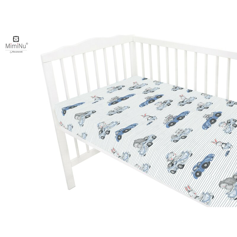 Cearceaf cu elastic 120x60 cm old road blue miminu