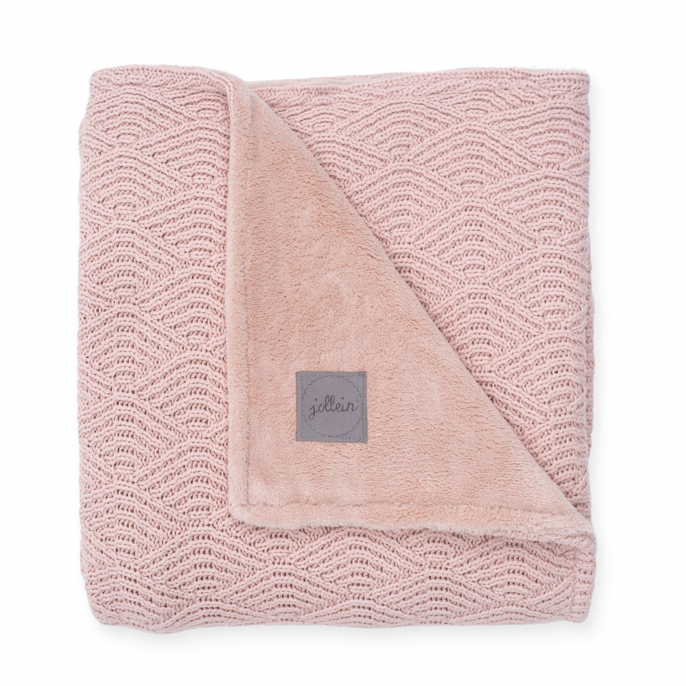 Paturica bebe cu fleece 100×150 cm Jollein River Pale Pink