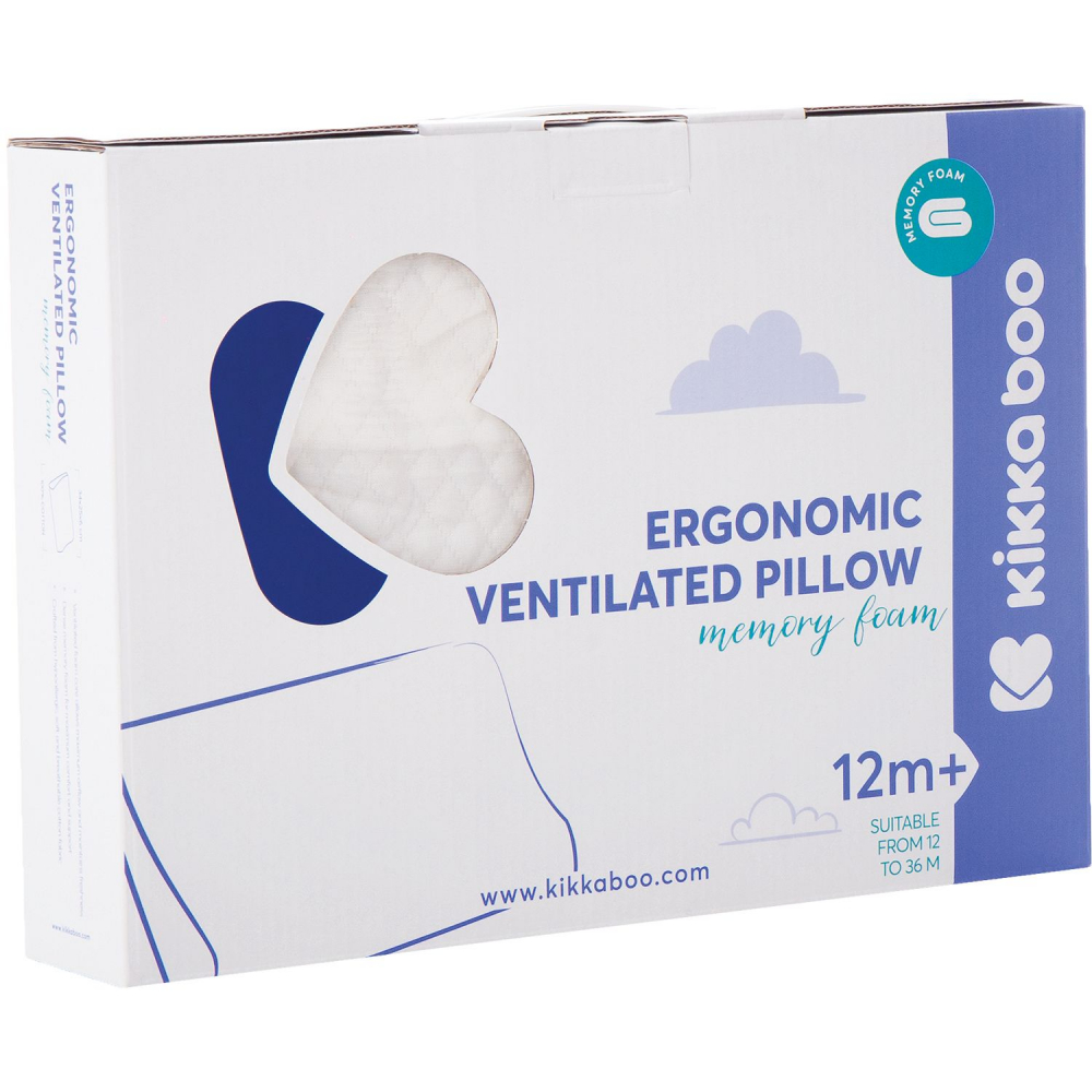 Perna cu spuma de memorie si ventilatie 34x25 cm kikkaboo grey velvet