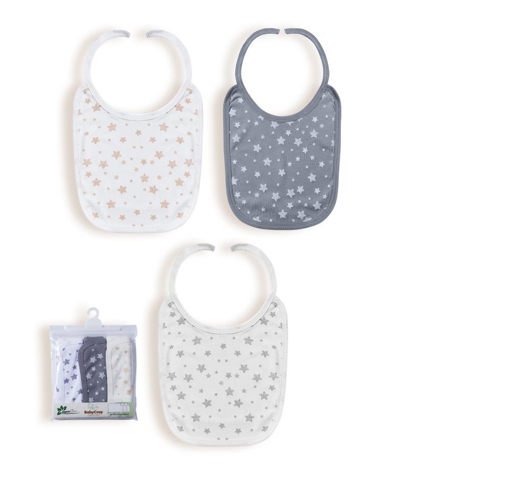 Set 3 bavete din bumbac organic 100 babycosy