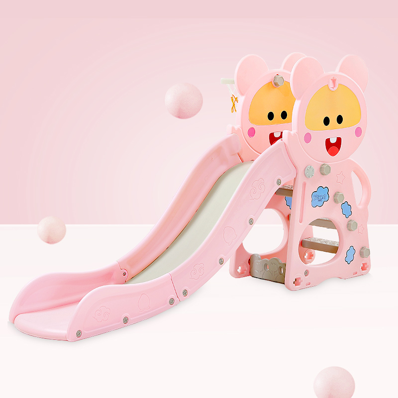 Tobogan Nichiduta Pink Happy Baby 2in1 cu cos de baschet - 1 | YEO