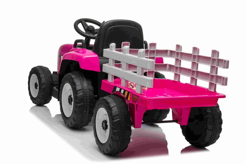 Tractor electric 12V cu remorca Nichiduta Farmer Pink - 9