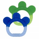 Jucarii pentru dentitie din silicon set 2 bucati Green Sprouts by iPlay Blue&Green