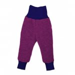 Pantaloni din lana merinos organica tumble/boiled wool KbT Iobio Plum 74/80