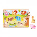 Puzzle din lemn Tooky Toy Animale 9 piese
