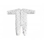 Salopeta din bumbac organic 100% 6-9 luni cu fermoar BabyCosy White