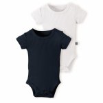 Set 2 body tricou BabyCosy Modal 0-3 luni Black/Ecru