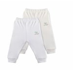 Set 2 perechi pantaloni bumbac organic 100% 6-9 luni BabyCosy White/Ecru