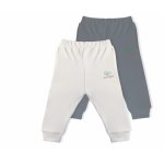 Set 2 perechi pantaloni bumbac organic 100% 3-6 luni BabyCosy Ecru/Grey