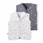 Set 2 vestute din bumbac 100% organic 9-12 luni BabyCosy Ecru/Grey