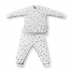 Set bluzita si pantaloni 100% bumbac organic BabyCosy 9-12 luni White
