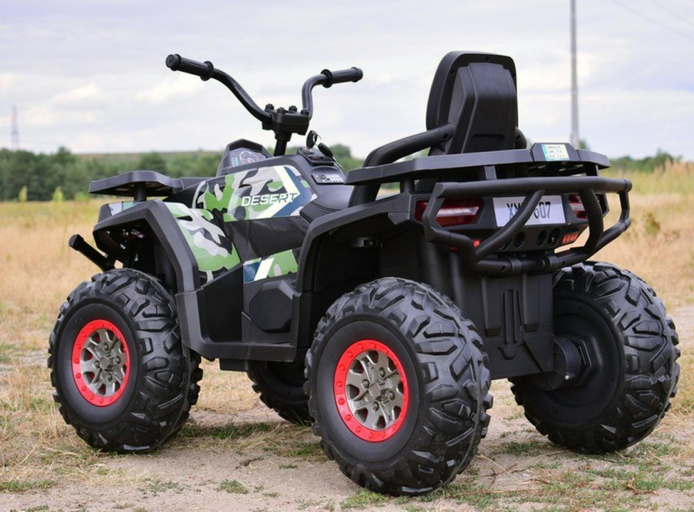 Atv electric Nichiduta Desert cu roti din cauciuc EVA scaun piele si pornire la cheie 12V Army - 6