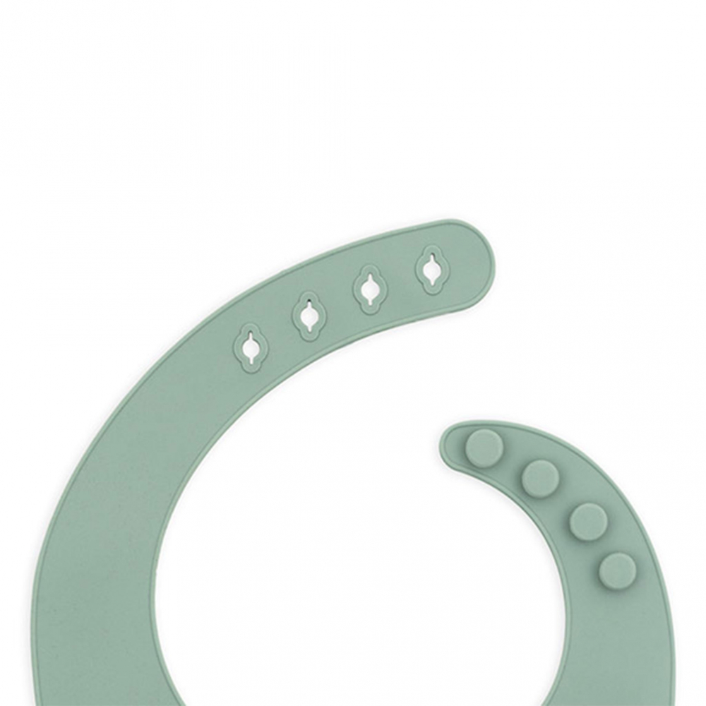 Baveta din silicon cu buzunar jollein ash-green