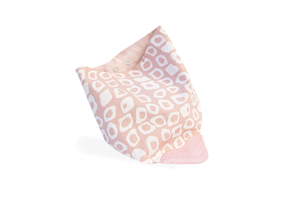 Baveta tip bandana cu jucarie dentitie BabyJem Rose - 3 | YEO