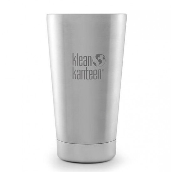 Cana termos din otel inoxidabil 473 ml cu capac si pai Klean Kanteen Brushed Steel - 2 | YEO