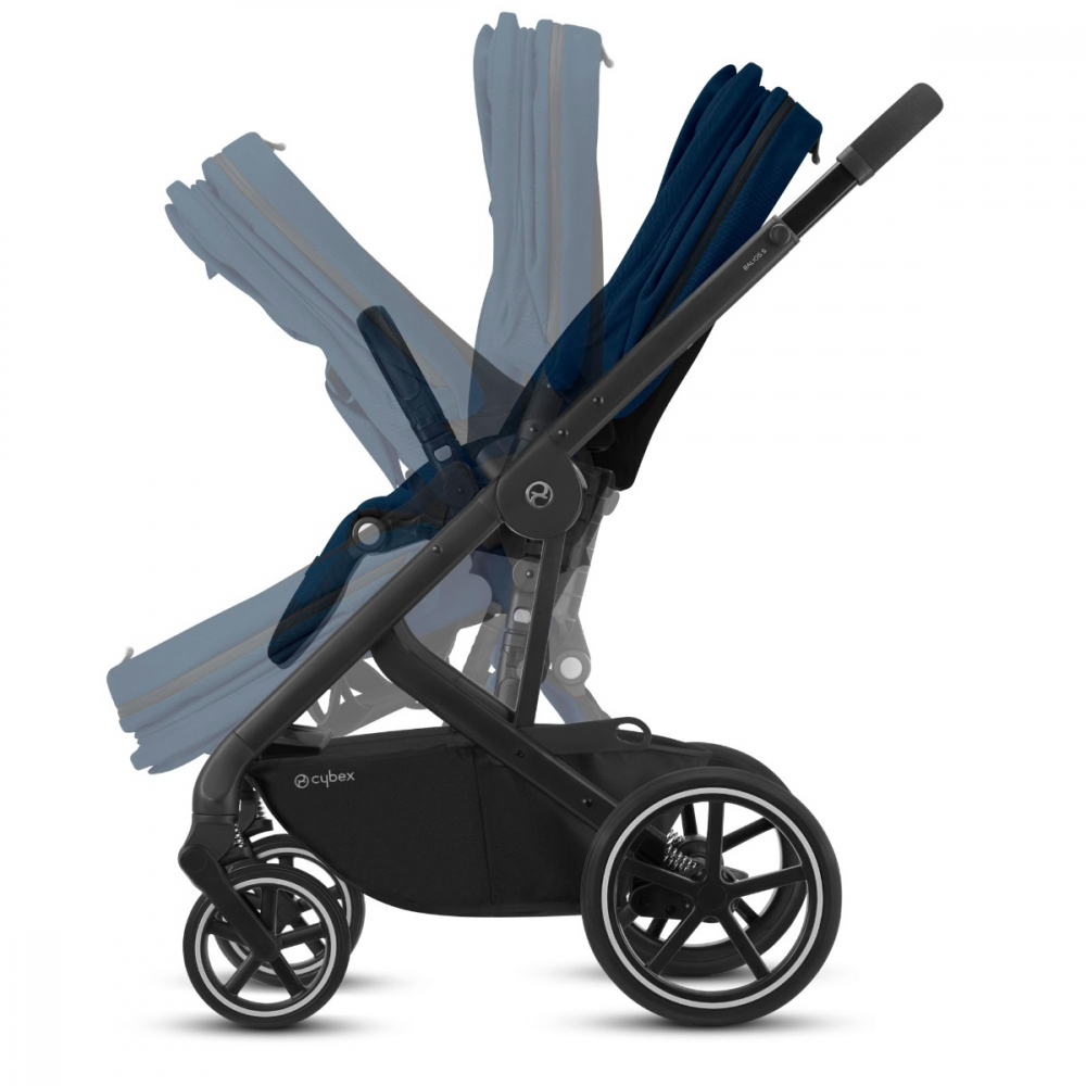 Carucior cybex balios s lux cadru negru magnolia pink