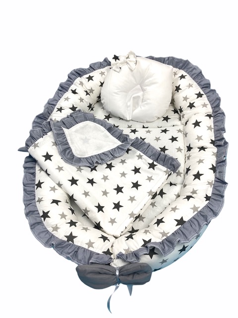 Cuib cu paturica si pernuta pentru bebelusi Lux - 7