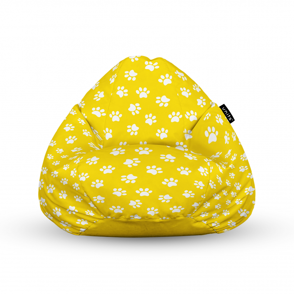 Fotoliu units puf bean bags tip para impermeabil cu maner labute pisica fundal galben