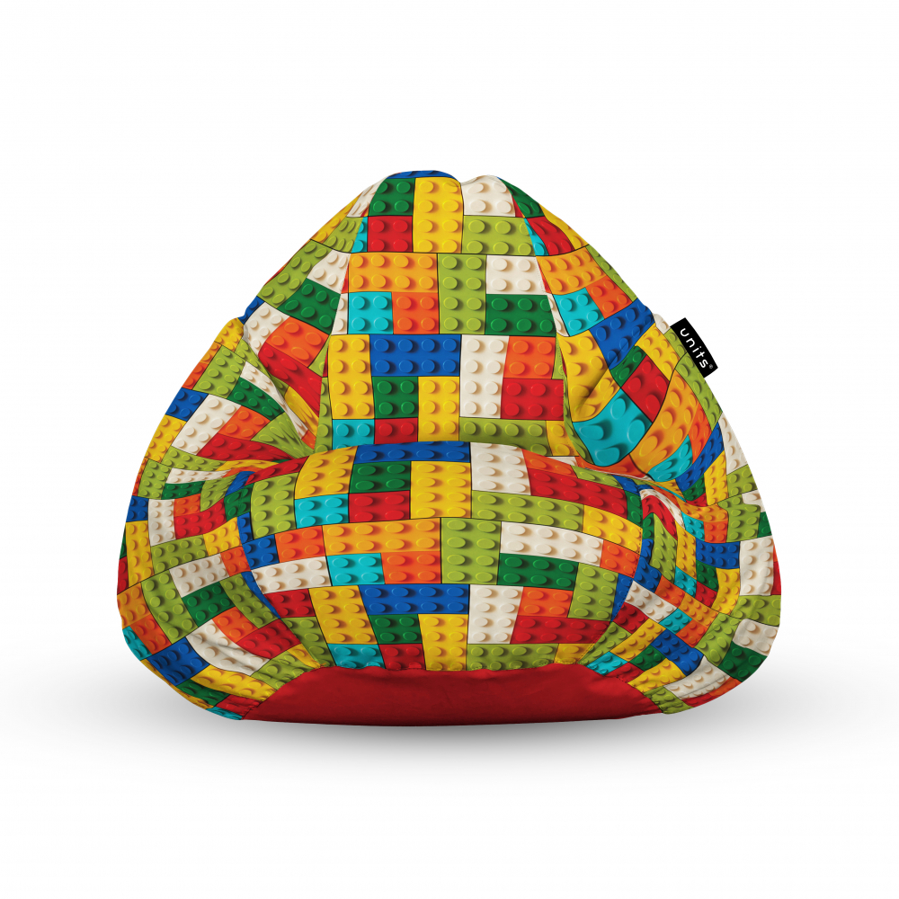 Fotoliu Units Puf Bean Bags tip para impermeabil cu maner lego tetris verde